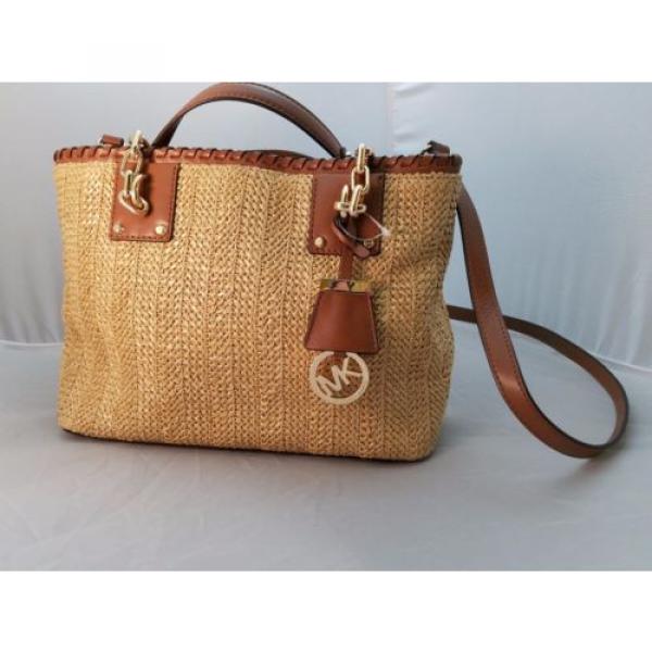 Michael Kors Straw Rosalie Medium East West Tote handbag purse bag #2 image