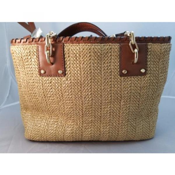 Michael Kors Straw Rosalie Medium East West Tote handbag purse bag #3 image