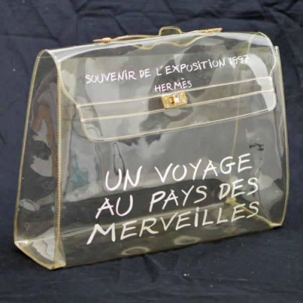 Authentic HERMES KELLY VINYL Beach Hand Bag SOUVENIR DE L&#039;EXPOSITION 1997 V10690 #1 image