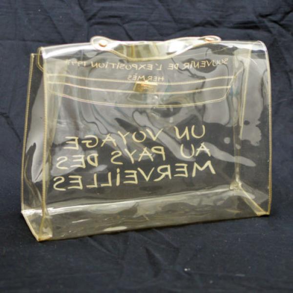 Authentic HERMES KELLY VINYL Beach Hand Bag SOUVENIR DE L&#039;EXPOSITION 1997 V10690 #2 image