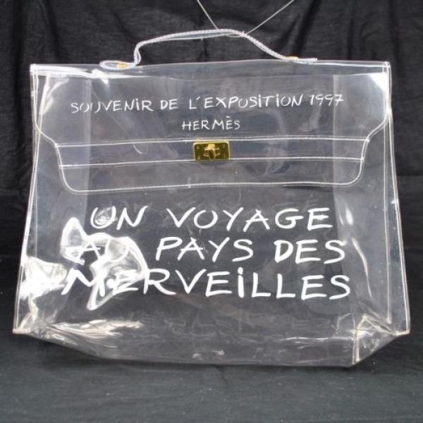 Auth HERMES Kelly Beach Hand Bag SOUVENIR DE L&#039;EXPOSITION CLE Vinyl 1994 19329b #1 image