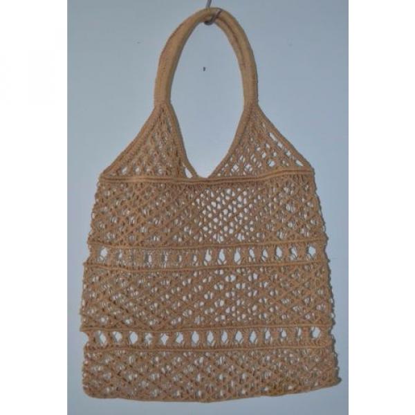 Vintage Macrame Beige Purse Bag Beach Summer BOHO Hippie #1 image