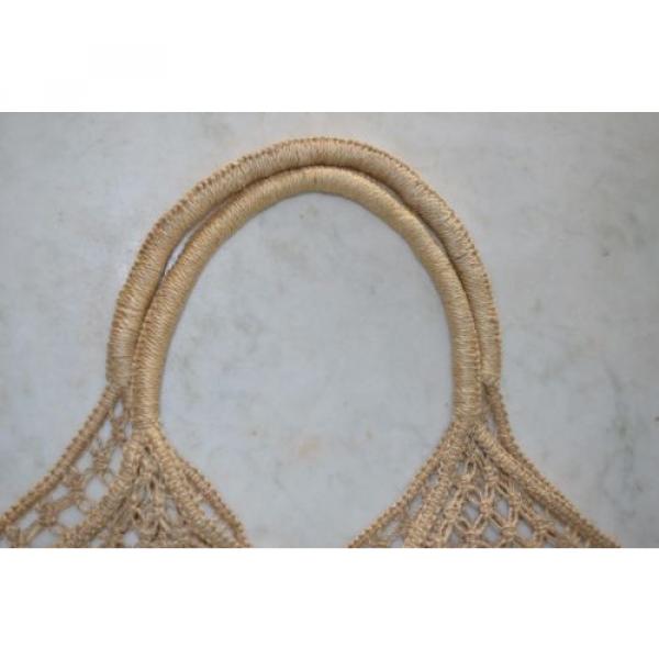 Vintage Macrame Beige Purse Bag Beach Summer BOHO Hippie #4 image