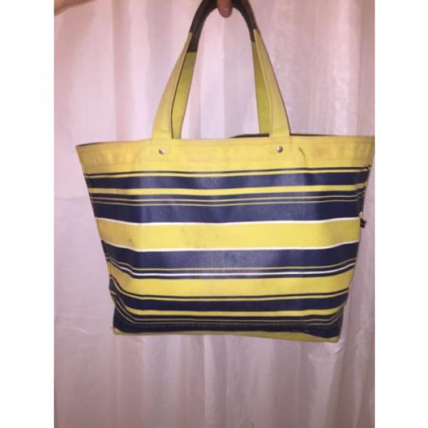 pre-loved authentic JACK SPADE striped canvas BEACH BAG tote $189msrp #1 image