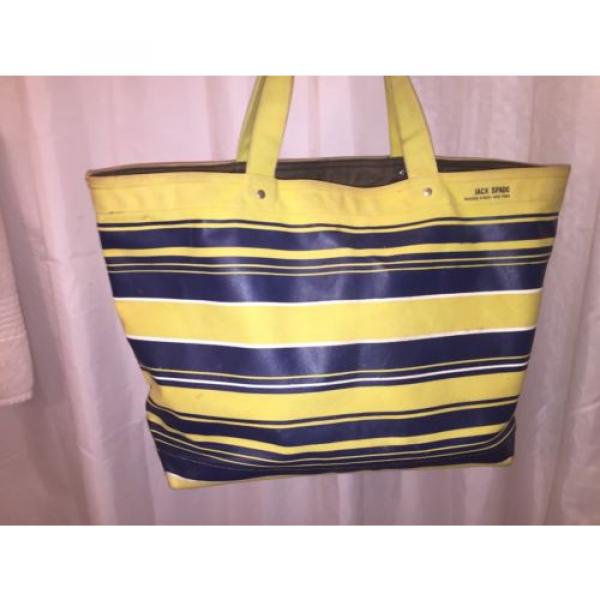 pre-loved authentic JACK SPADE striped canvas BEACH BAG tote $189msrp #3 image