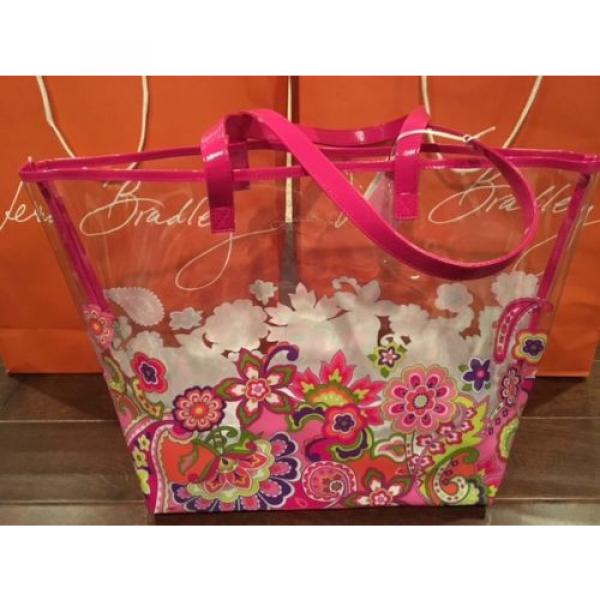 Brand New Vera Bradley Pink Swirls Clearly Colorful Tote / Beach Bag  NWT #1 image