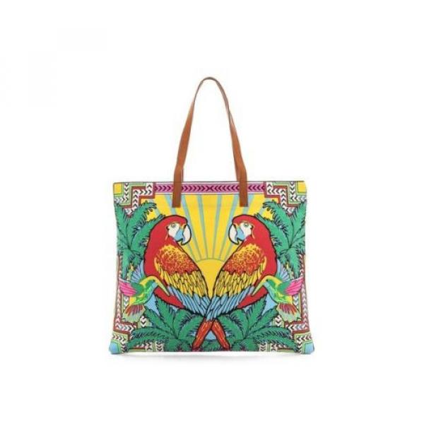 MARA HOFFMAN Cotton Bright Parrot Tropical Tote Beach Bag *MINT #2 image