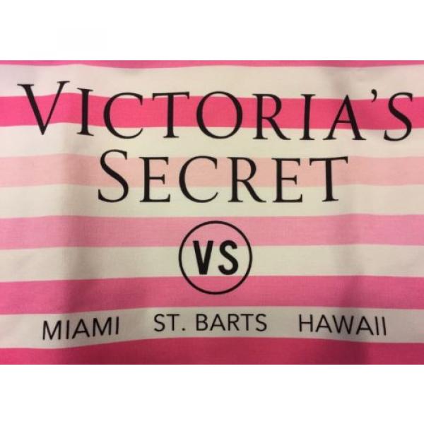 Victoria Secret Pink And White Striped Beach Tote Bag VS Miami St Barts Hawaii #2 image