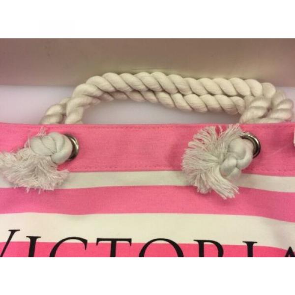 Victoria Secret Pink And White Striped Beach Tote Bag VS Miami St Barts Hawaii #3 image