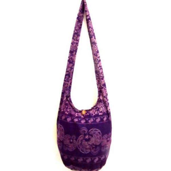 F10 BAG SLING SHOULDER GYPSY CROSSBODY BEACH HOBO UNISEX SMALL PEACOCK PURPLE #1 image