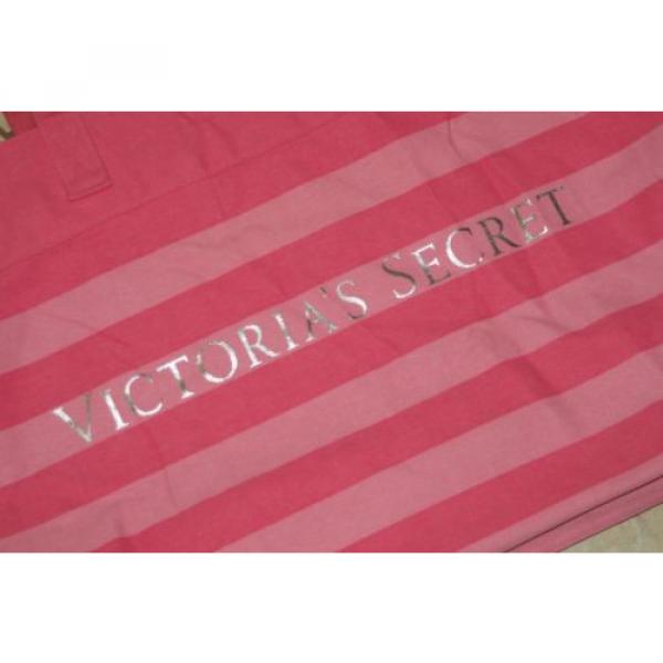 VICTORIA&#039;S SECRET Pink Striped Canvas BEACH GYM Bag - NEW #1 image