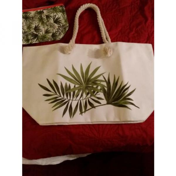 Ladies Large Beach Tote with Makeup Bag 14 x 24        T-7 #1 image