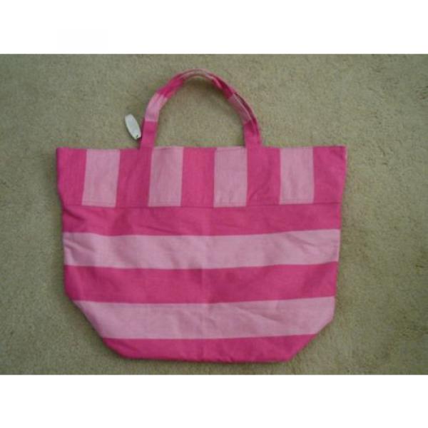 NWT Victoria&#039;s Secret XL Tote Sig Pink Striped LE Beach Bag Shopper Vacation $60 #3 image