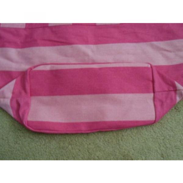 NWT Victoria&#039;s Secret XL Tote Sig Pink Striped LE Beach Bag Shopper Vacation $60 #4 image