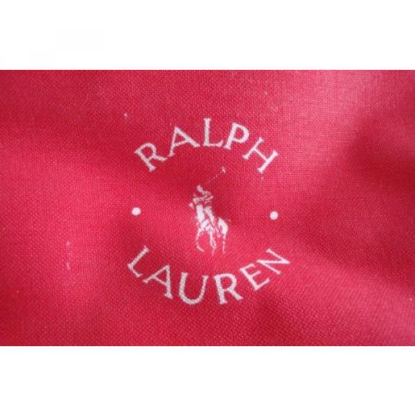 VINTAGE RALPH LAUREN LARGE BEACH BAG COTTON CANVASS BLUE , RED , YELLOW #2 image