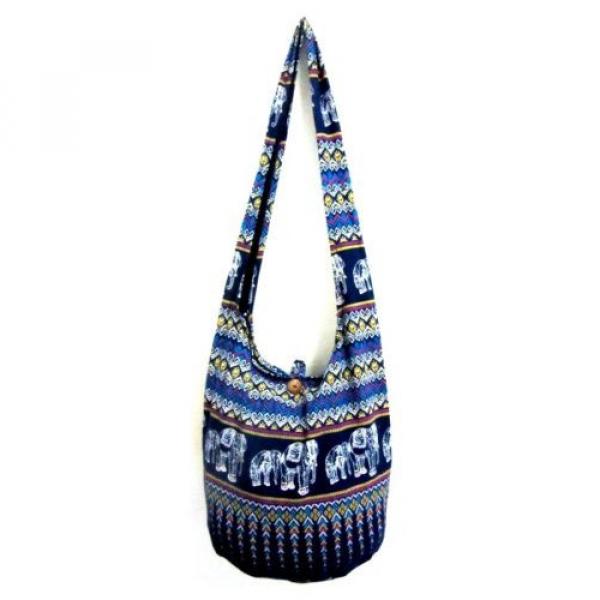 NAVY BLUE ELEPHANT BAG SLING ADVENTURE BEACH HOBO HIPPIE CROSSBODY PURSE LARGE #1 image