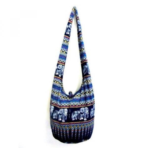 NAVY BLUE ELEPHANT BAG SLING ADVENTURE BEACH HOBO HIPPIE CROSSBODY PURSE LARGE #3 image