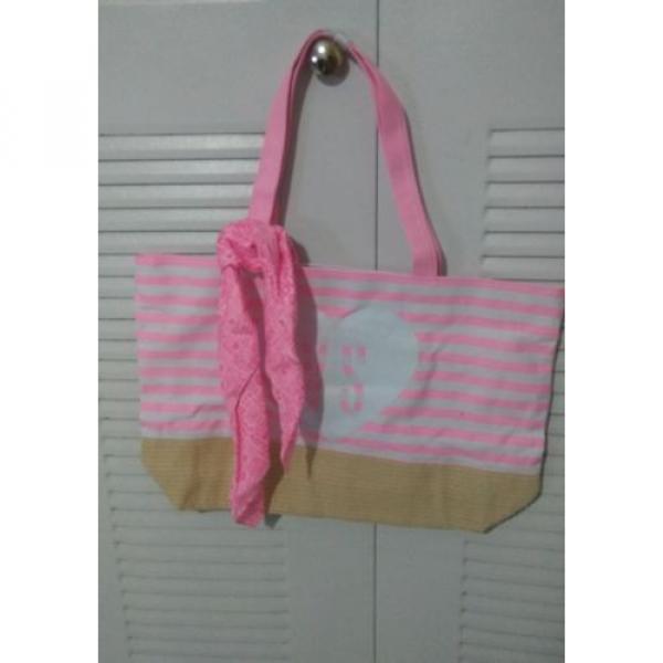 VICTORIA&#039;S SECRET BEACH TOTE BAG PURSE WITH SCARF INCLUDED NWT SOLD OUT!! #1 image