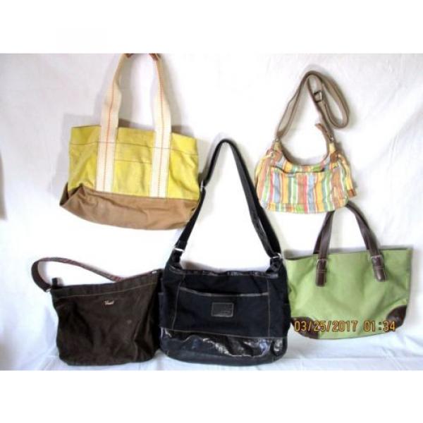 5 Designer Fossil Shoulder Bags Purses Totes Shoppers Beach Fun! #1 image