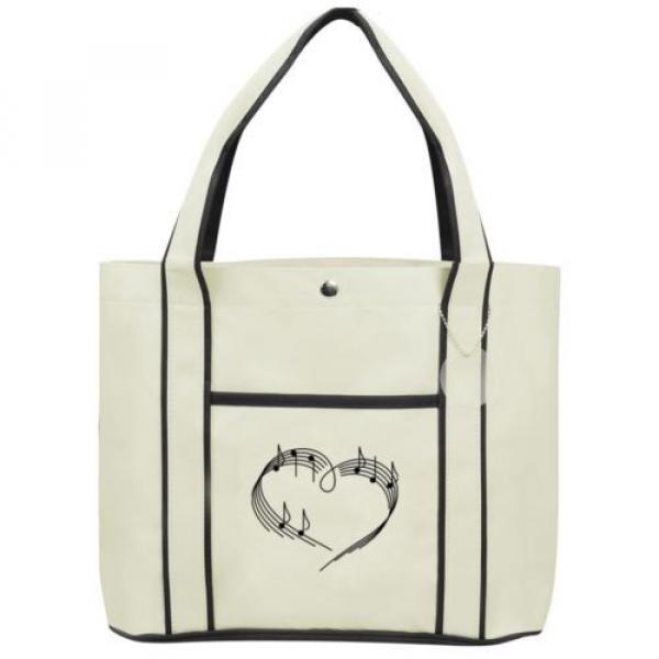 Heart Love Music Notes   Fashion Tote Bag Shopping Beach Purse #3 image