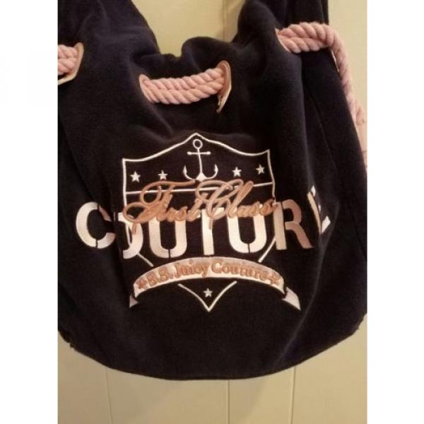 Juicy Couture Blue Terry Cloth Cotton Shoulder Beach Gym Bag #2 image