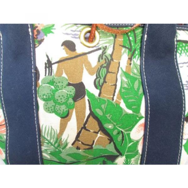 J.CREW ISLAND TOTE BAG Colorful Hawaii Palm Trees Vacation Beach book #3 image