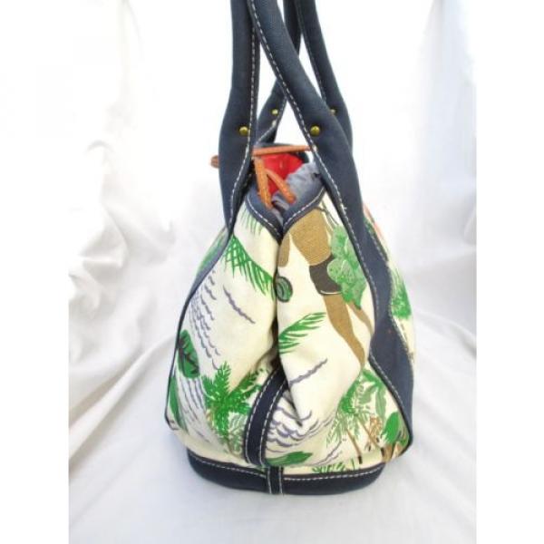 J.CREW ISLAND TOTE BAG Colorful Hawaii Palm Trees Vacation Beach book #5 image