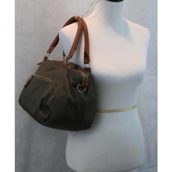 Olive Green Nylon Small Shoulder Hand Bag Great for the Beach EUC #1 image