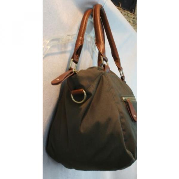 Olive Green Nylon Small Shoulder Hand Bag Great for the Beach EUC #2 image