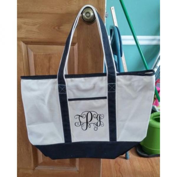 Large Customized Canvas Tote. Boat and Toat. Weekend Bag. Beach Bag #1 image