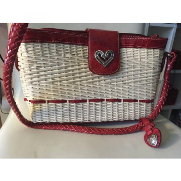 Palm Beach Red White Straw Shoulder Bag #2 image