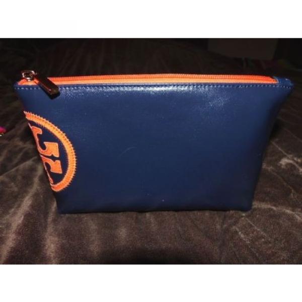 TORY BURCH Beach Dipped Cosmetic Bag  TORY NAVY/ORANGE CRUSH   New with Tag #1 image