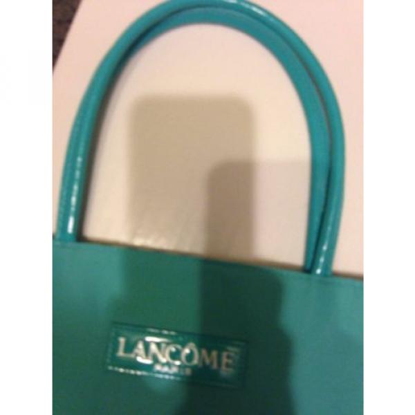 LANCOME PARIS Large Aqua Blue ReversableTote TRAVEL Beach Shopping Shoulder Bag #3 image