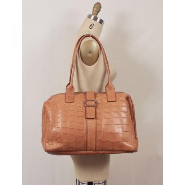 $7K Giorgio&#039;s of Palm Beach-Natural Tan Alligator Shoulder Tote Shopper Bag #2 image