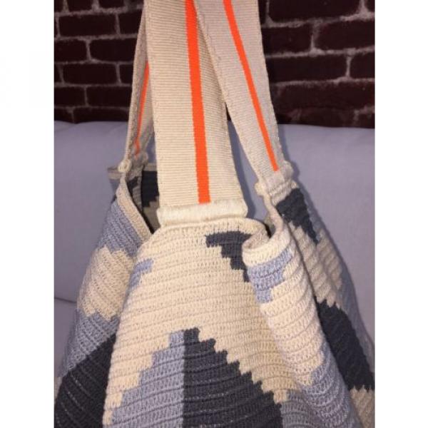 FINAL SALE Authentic Wayuu Oversized Mochila Tote Beach/pic nic Bag Crochet #4 image