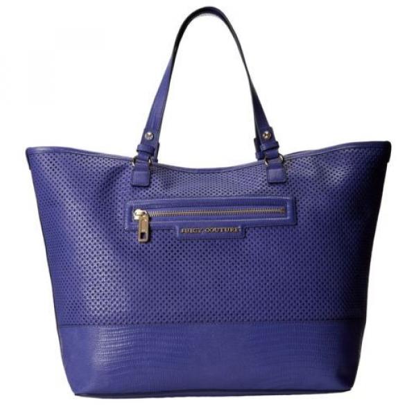 Juicy Couture BAG Sierra Blue Perforated Leather Large Tote Travel Beach #1 image