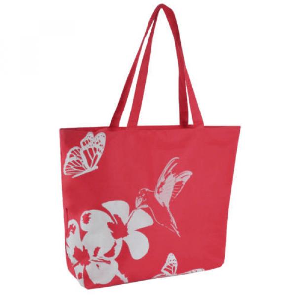 Hummingbird Design Shoulder / Beach / Shopping Bag with Zip Top #2 image