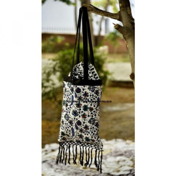 Indian Cotton Bag Shoulder Bag Women Hand Bag Mandala Tapestry Round Beach Bag #3 image