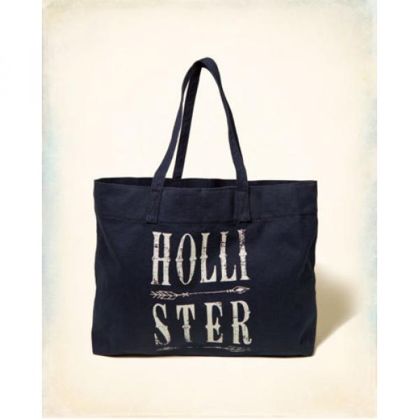 HOLLISTER LOGO GRAPHIC TOTE BEACH BAG (CHOOSE DESIGN) NAVY RED NATURAL NWT #1 image