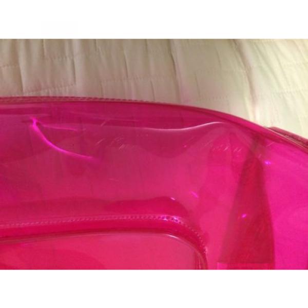 NWT JUICY COUTURE Silverlake Clear Beach Summer Tote Bag Handbag Neon Hot Pink #4 image