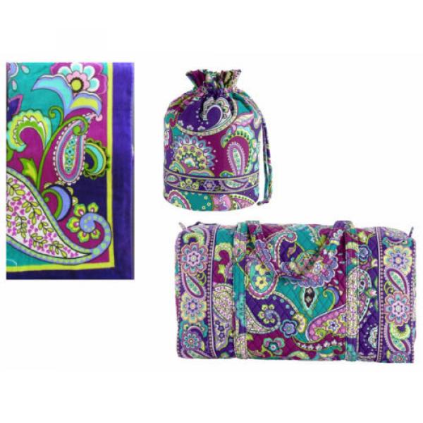 NWT VERA BRADLEY &#034;HEATHER&#034; SMALL DUFFEL, DITTY BAG &amp; MATCHING BEACH TOWEL #1 image