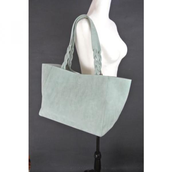 VEGAN Tote Hand Bag Turquoise Blue Large w/Tassel Summer Beach Casual Everyday #3 image