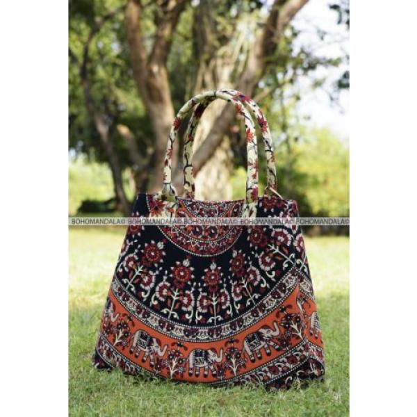 Women Mandala Cotton Bag Designer Large Tote Bag Handmade Beach Shopping Purse #1 image