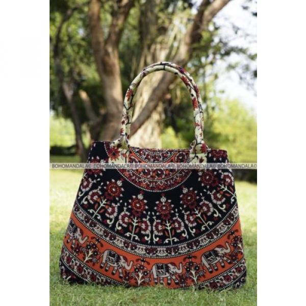 Women Mandala Cotton Bag Designer Large Tote Bag Handmade Beach Shopping Purse #2 image