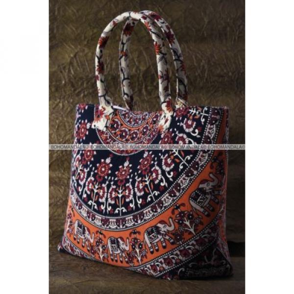 Women Mandala Cotton Bag Designer Large Tote Bag Handmade Beach Shopping Purse #3 image