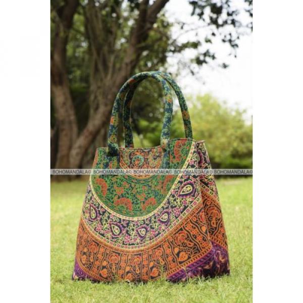 Ladies Hand Bag Women Tote Mandala Bohemian Hippie Gypsy Collective Beach Style #1 image