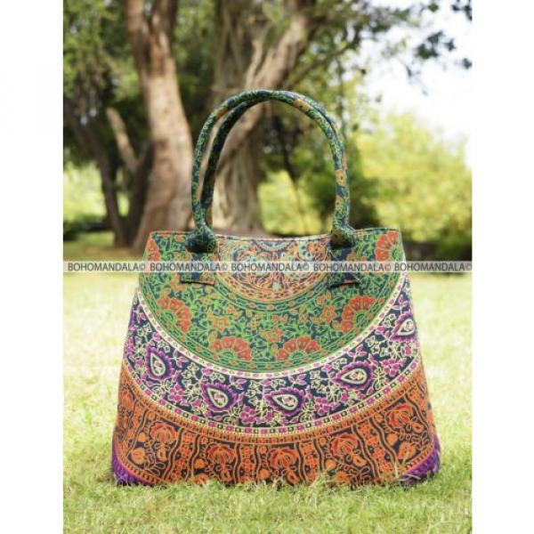 Ladies Hand Bag Women Tote Mandala Bohemian Hippie Gypsy Collective Beach Style #3 image