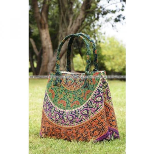 Ladies Hand Bag Women Tote Mandala Bohemian Hippie Gypsy Collective Beach Style #4 image