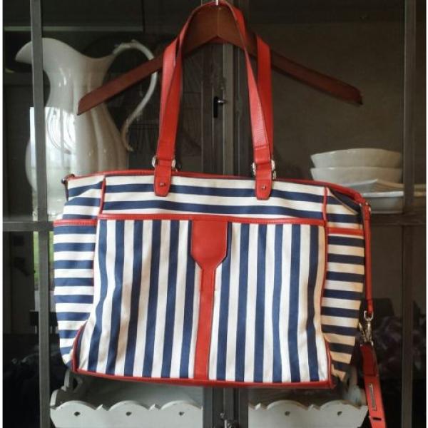 Stella &amp; Dot keep it in the bag navy red stripe diaper beach purse bag SOLD OUT #4 image