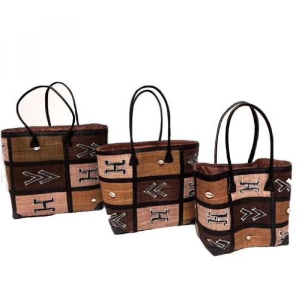 African Tribal Madagascar Raffia Straw Handbag Tote Beach Bags Handbag 3 Sizes #1 image